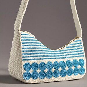 Anthropologie Asymmetric Beaded Shoulder Bag